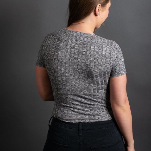 Grey Ribbed Tee Bodysuit by Forever 21 - Picture 7 of 10